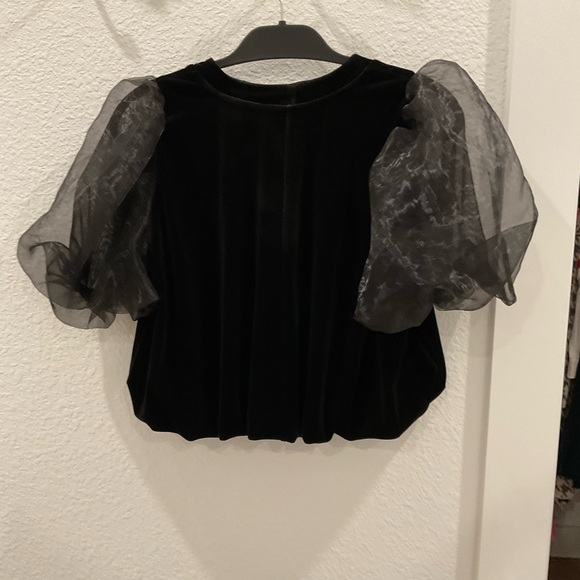 Elegant Black Puff Sleeve Top - Picture 2 of 2